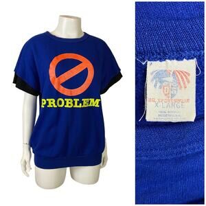 1980s Funny Sweatshirt T Shirt Raglan Pullover Shirt / Women’s Large